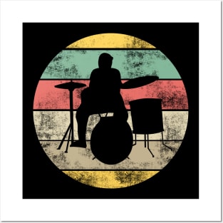 Retro Drums Drummer Posters and Art